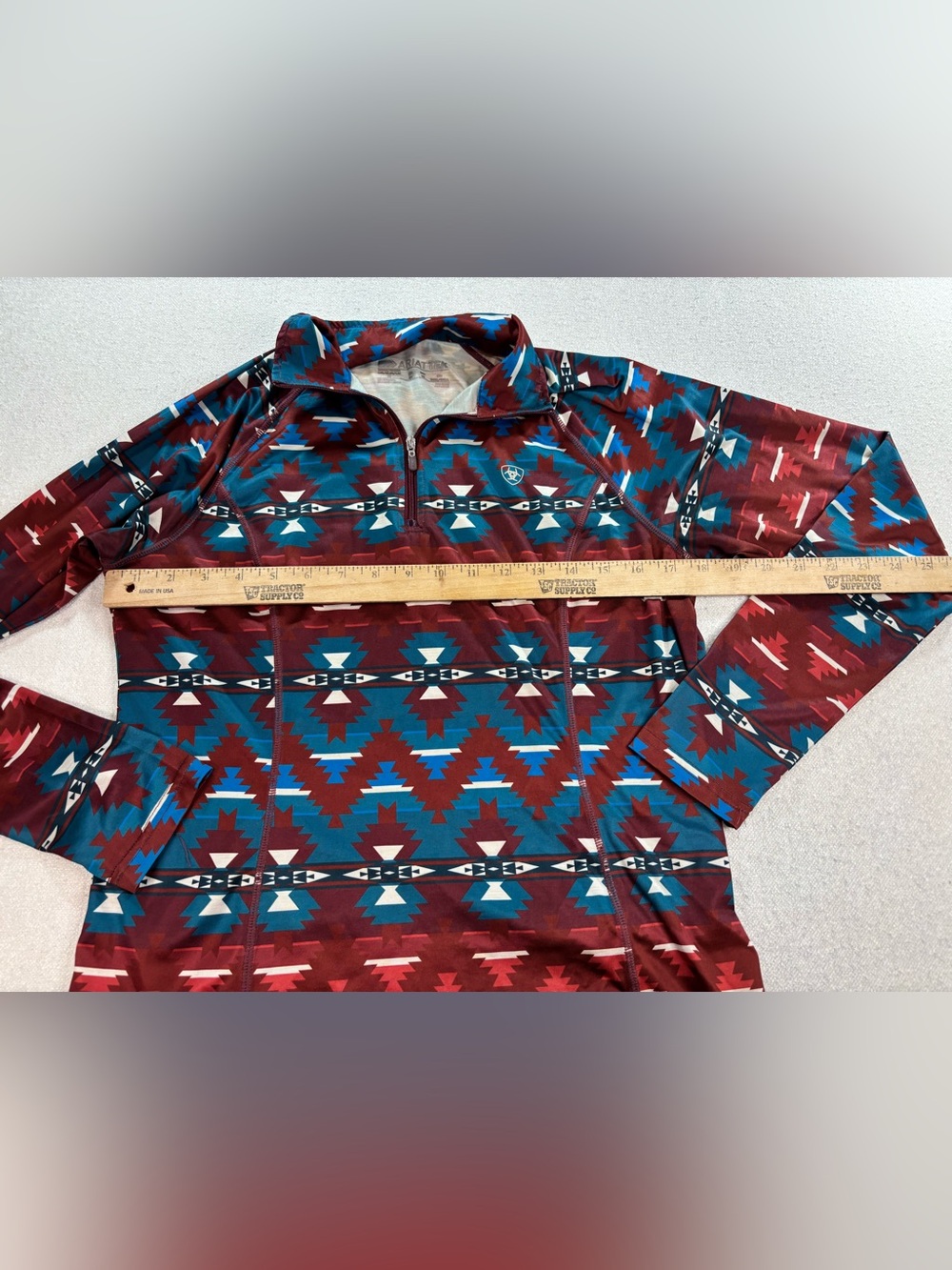 AriatTEK Women’s 1/4 Zip Pullover Southwestern Aztec Print Performance Top - Picture 5 of 6